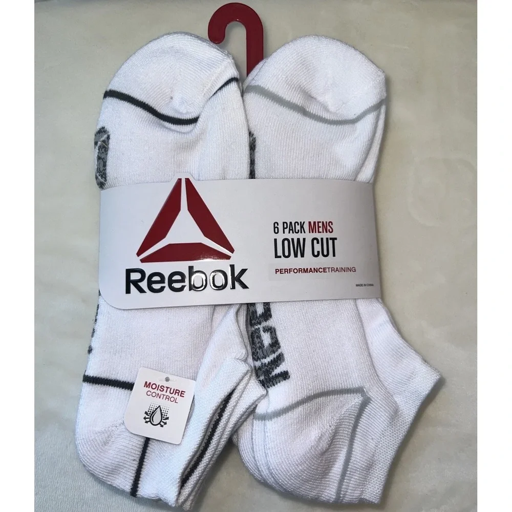 Reebok Men's 6-Pack Ankle Socks | White | Pro Series | NWT‎